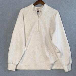 All In Motion Quarter Zip Pullover Athletic XXL Oatmeal Mock Neck Sweat